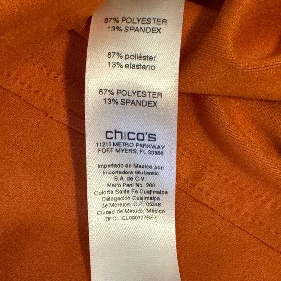 Chicos Womens Faux Suede Long Sleeve Orange Utility Jacket Chicos Size 0/4 - Picture 13 of 14